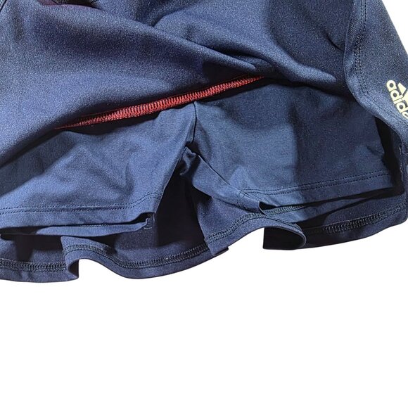 Adidas Girls Red Navy Skort White Stripes Built-In Shorts 3T bathing suit skirt - Picture 2 of 4